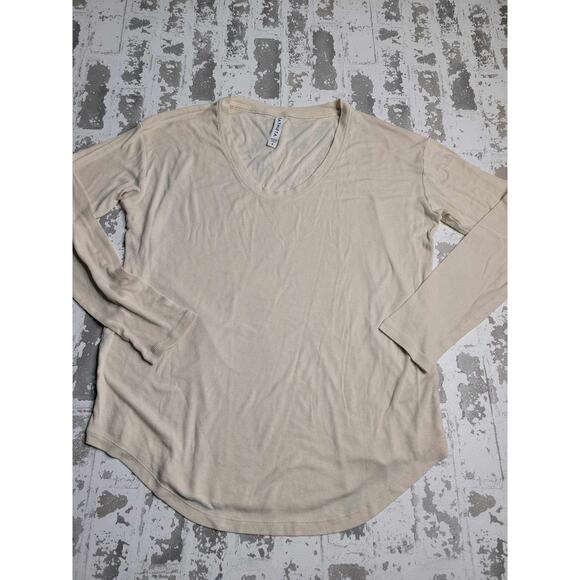 2702 Athleta Cloudlight Rib Stratus Lightweight Ivory LS Top‎ Size Small - Picture 2 of 6